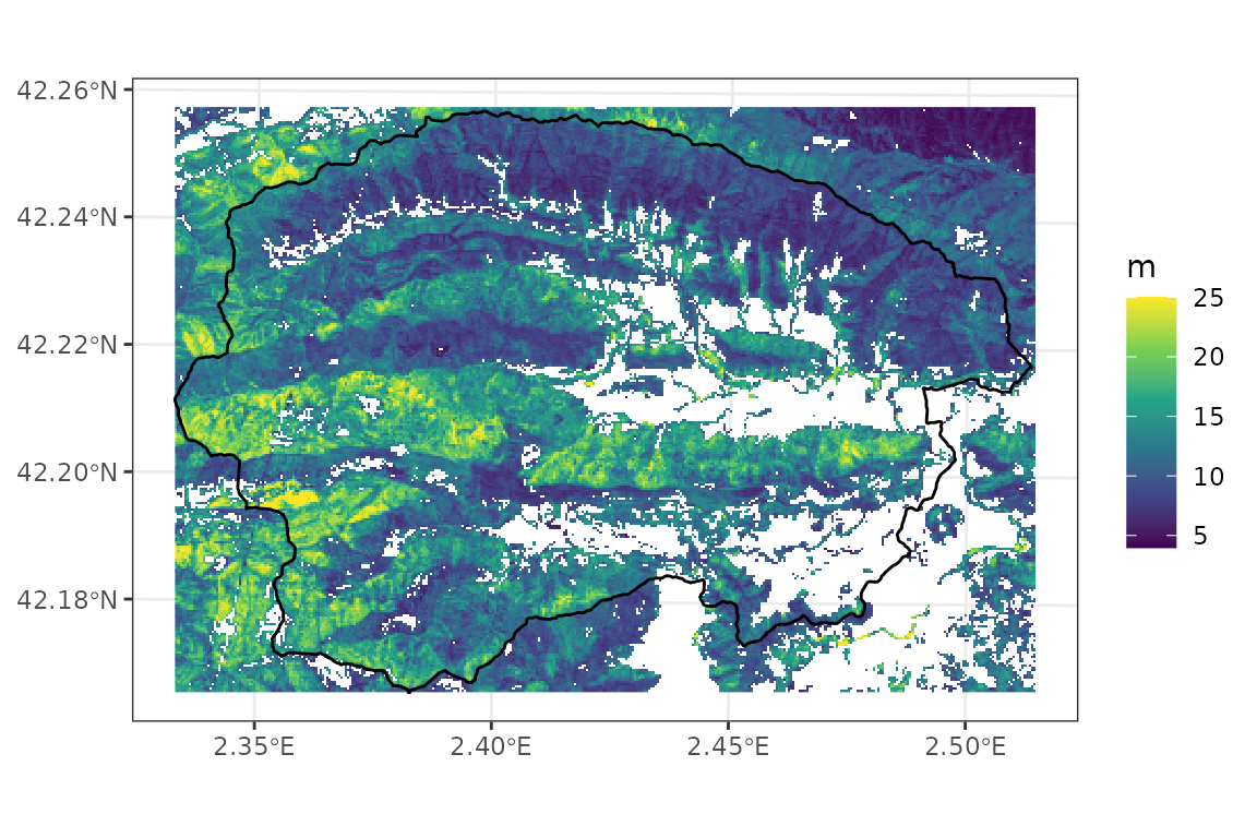 Tree height map derived from LiDAR